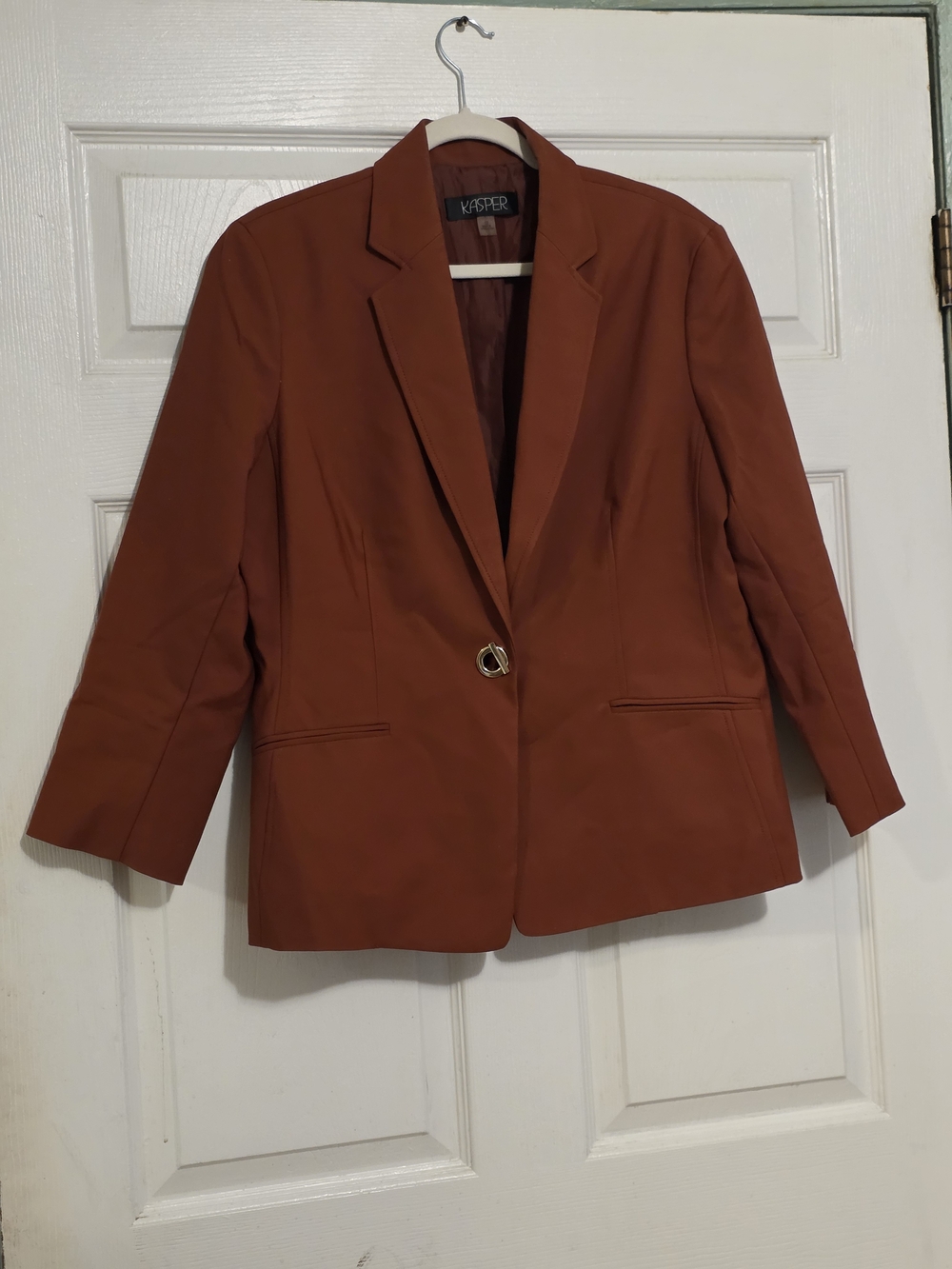 Kasper Rust Single-Button Blazer - Picture 2 of 7